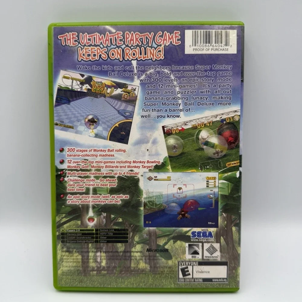 SEGA Super Monkey Ball Deluxe (Microsoft Xbox) CIB w/ Manual